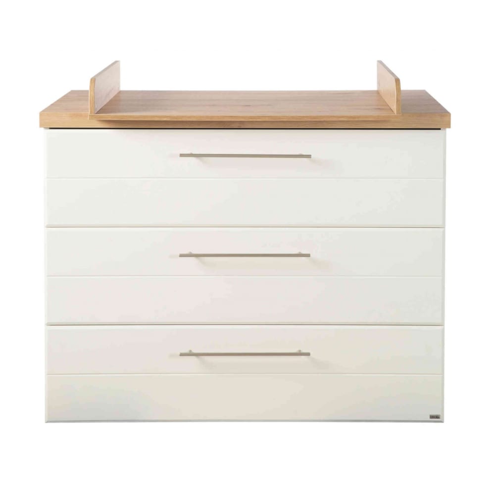 Wickelkommode Mit 3 Schubladen In Holzdekor / Weiß