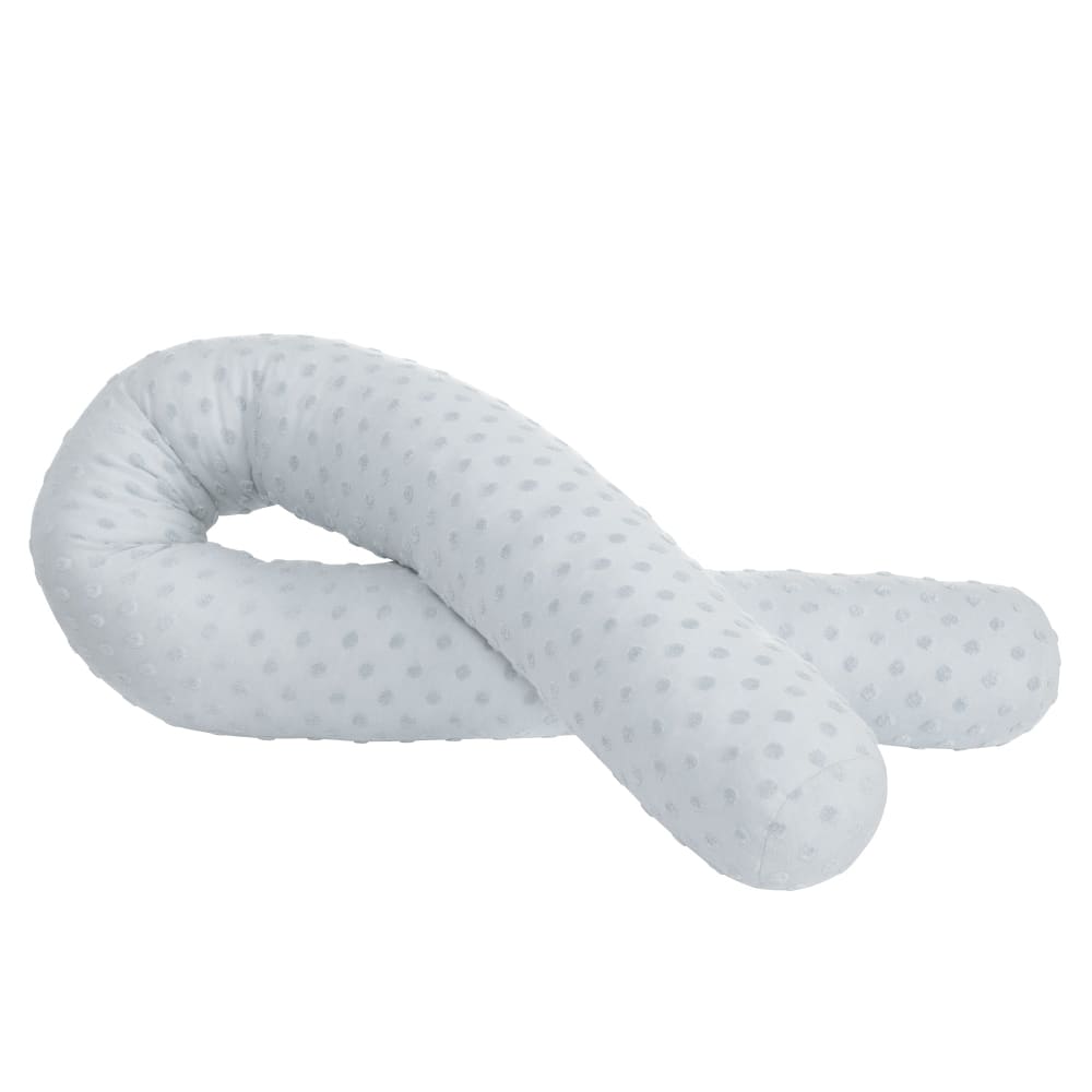 Coussin d'allaitement et tour de lit bébé 170 cm en coton bio bleu