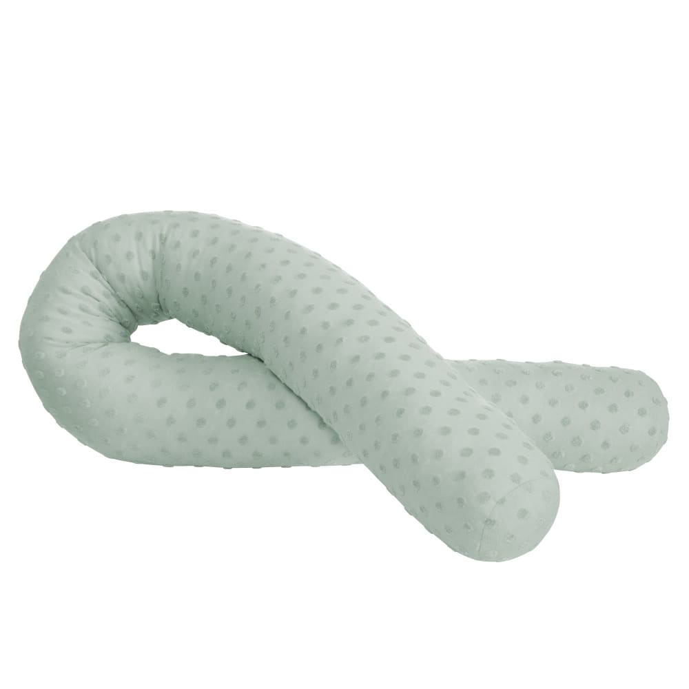 Coussin d'allaitement et tour de lit bébé 170 cm en coton bio vert