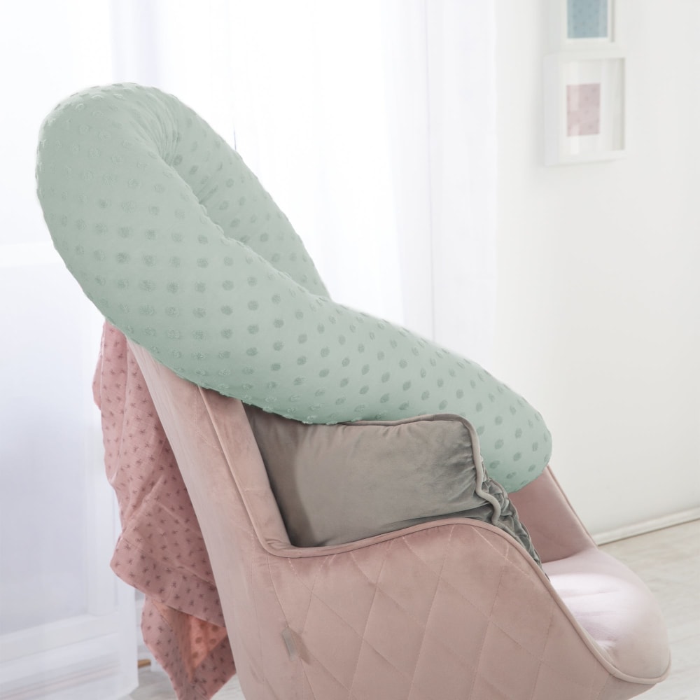 Coussin d'allaitement et tour de lit bébé 170 cm en coton bio vert (Roba) - Image 1