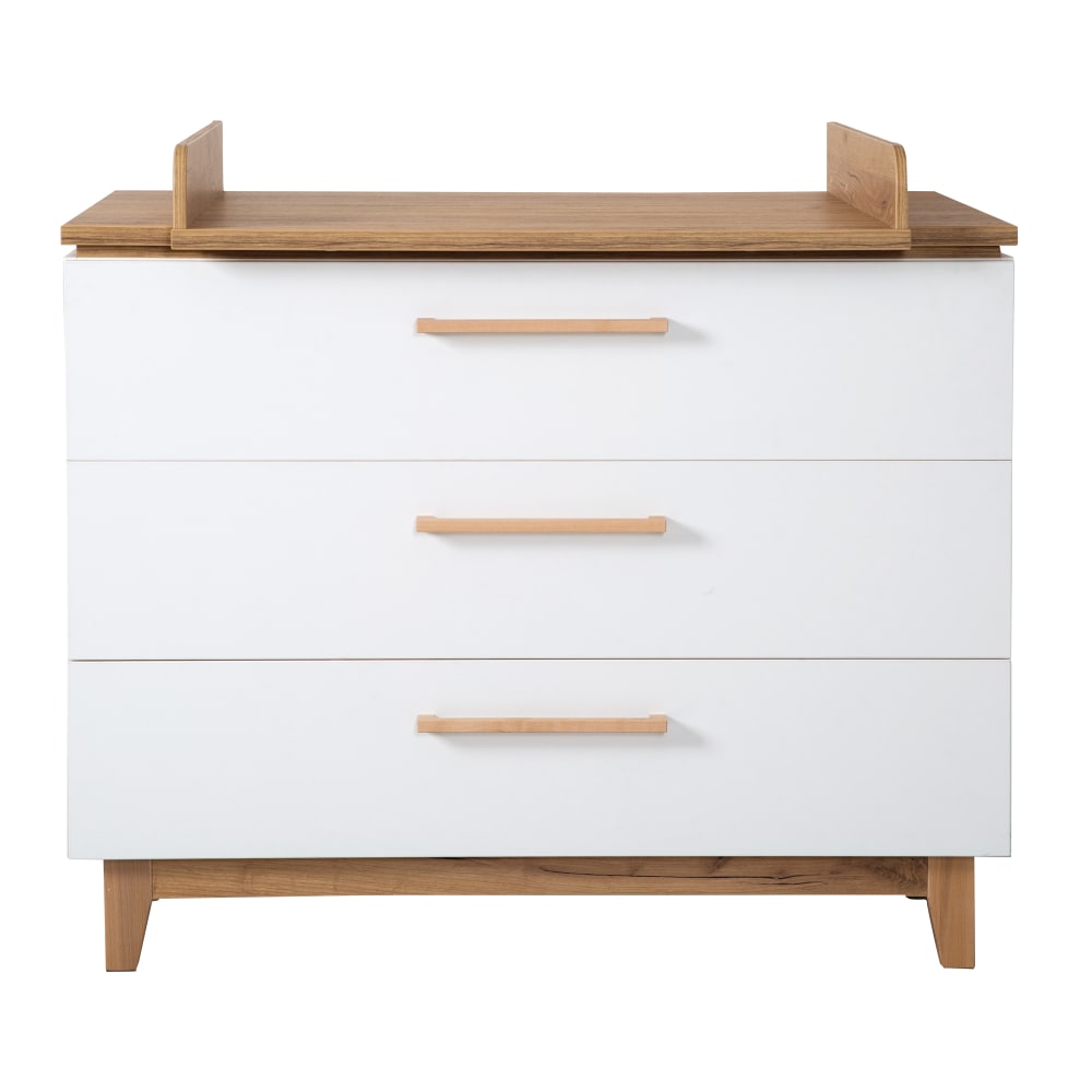 roba Wickelkommode breit, 3 Schubladen, Weiß/Goldeiche style modern WEISS SPANPLATTE Baby