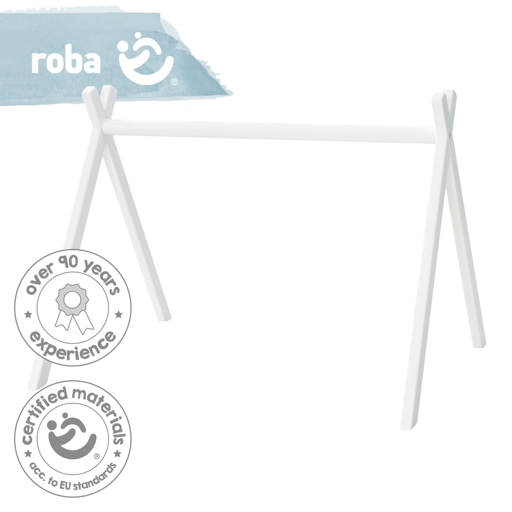 Arche d'éveil avec 5 jouets roses amovibles, bois blanc (Roba) - Image 2