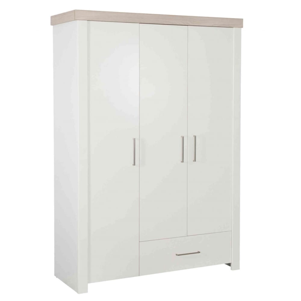 roba Kleiderschrank mit 3 Türen und 1 Schublade, Weiß/Luna Elm style modern WEISS HOLZ Kinder