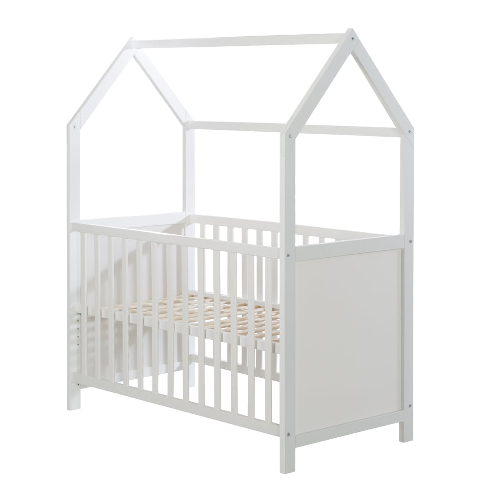 Lit cabane bébé 60x120 en bois blanc (Roba) - Image 2