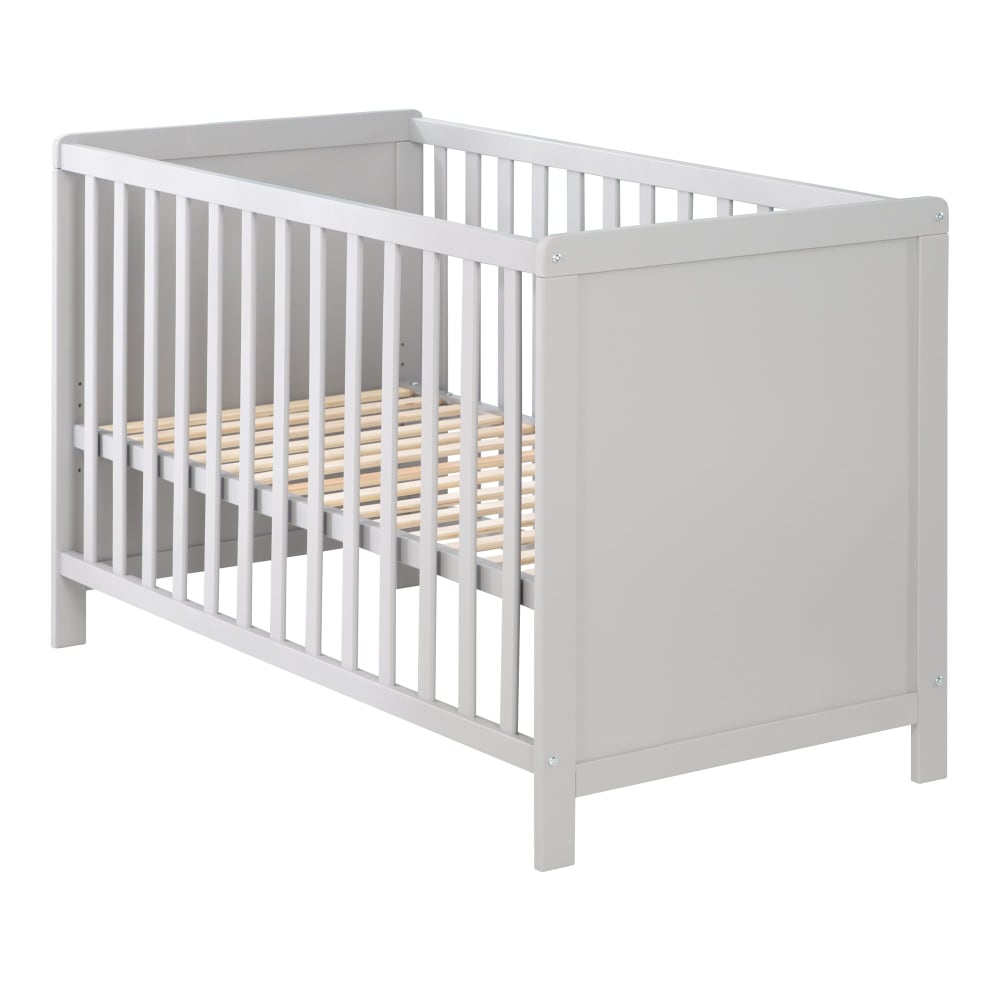 Lit bébé 60 x 120 cm taupe avec matelas
