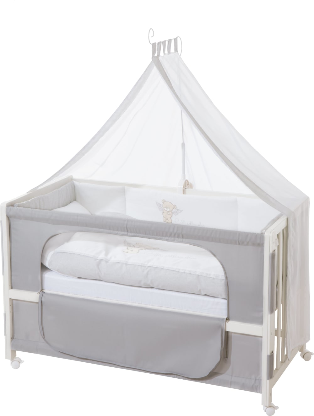 roba Roombed 60x120cm, höhenverstellbar, inkl. Ausstattung style modern WEISS SPANPLATTE Baby