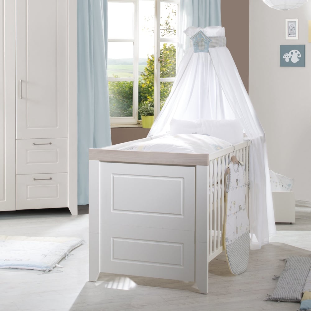 Lit bébé évolutif 70x140 rustique blanc canadien et effet bois - Maisons du Monde