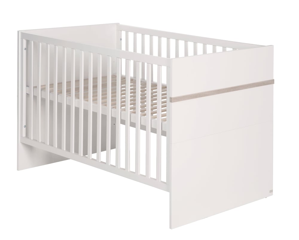 Mitwachsendes Baby-Gitterbett, 70X140Cm, Weiß/Luna Elm