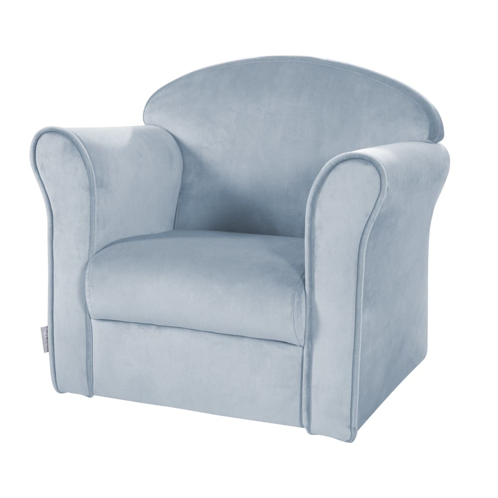 Fauteuil club pour enfant assise confortable en velours bleu