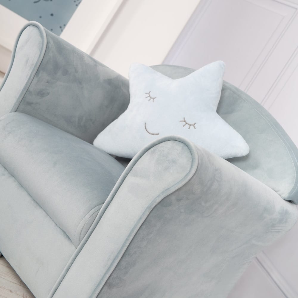 Fauteuil club pour enfant assise confortable en velours bleu - Maisons du Monde