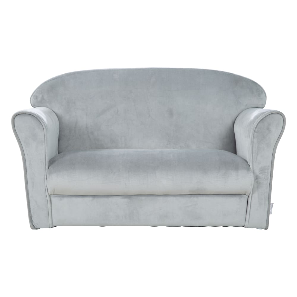 Kindersofa aus Samtstoff mit Armlehne - Grau - Maisons Du Monde