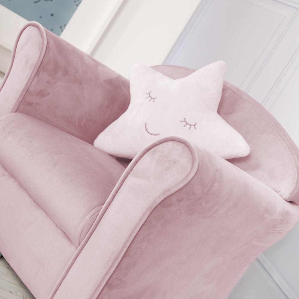 Fauteuil club pour enfant assise confortable en velours rose - Maisons du Monde