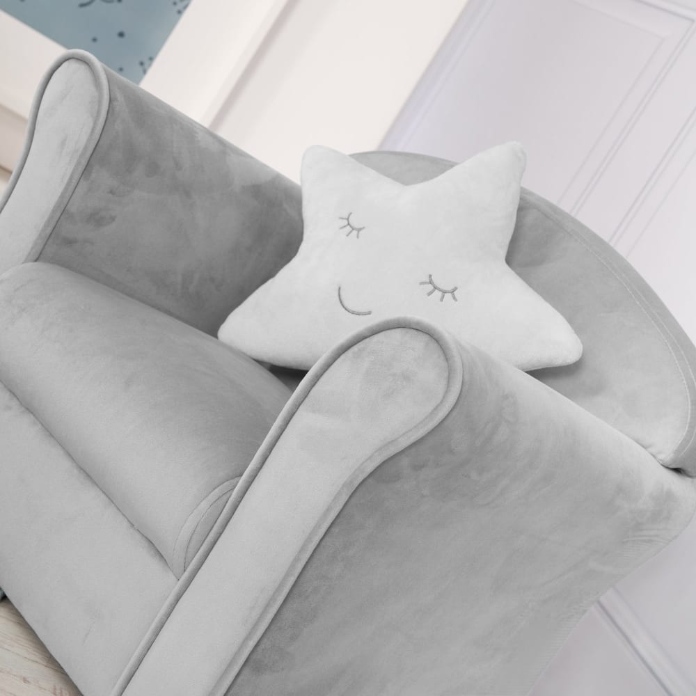Fauteuil club pour enfant assise confortable en velours gris - Maisons du Monde