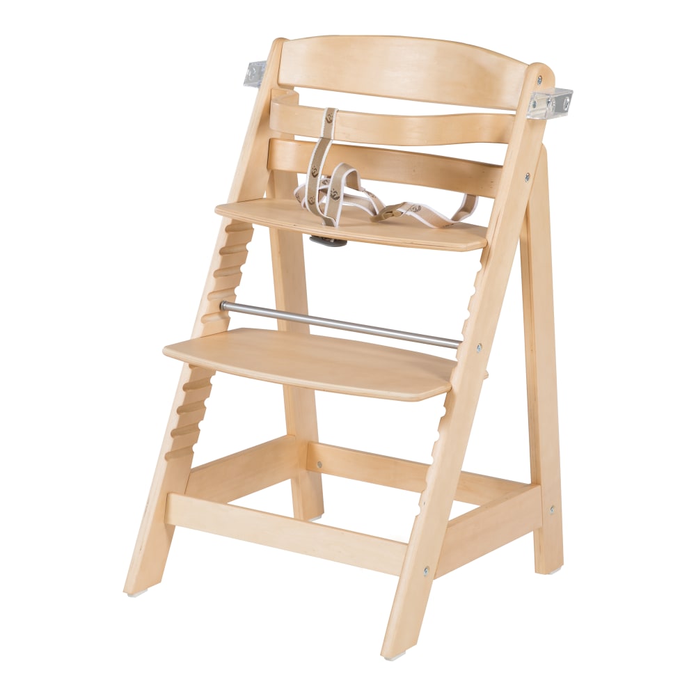 Chaise haute bébé évolutive avec plateau repas en bois nature (Roba) - Image 2