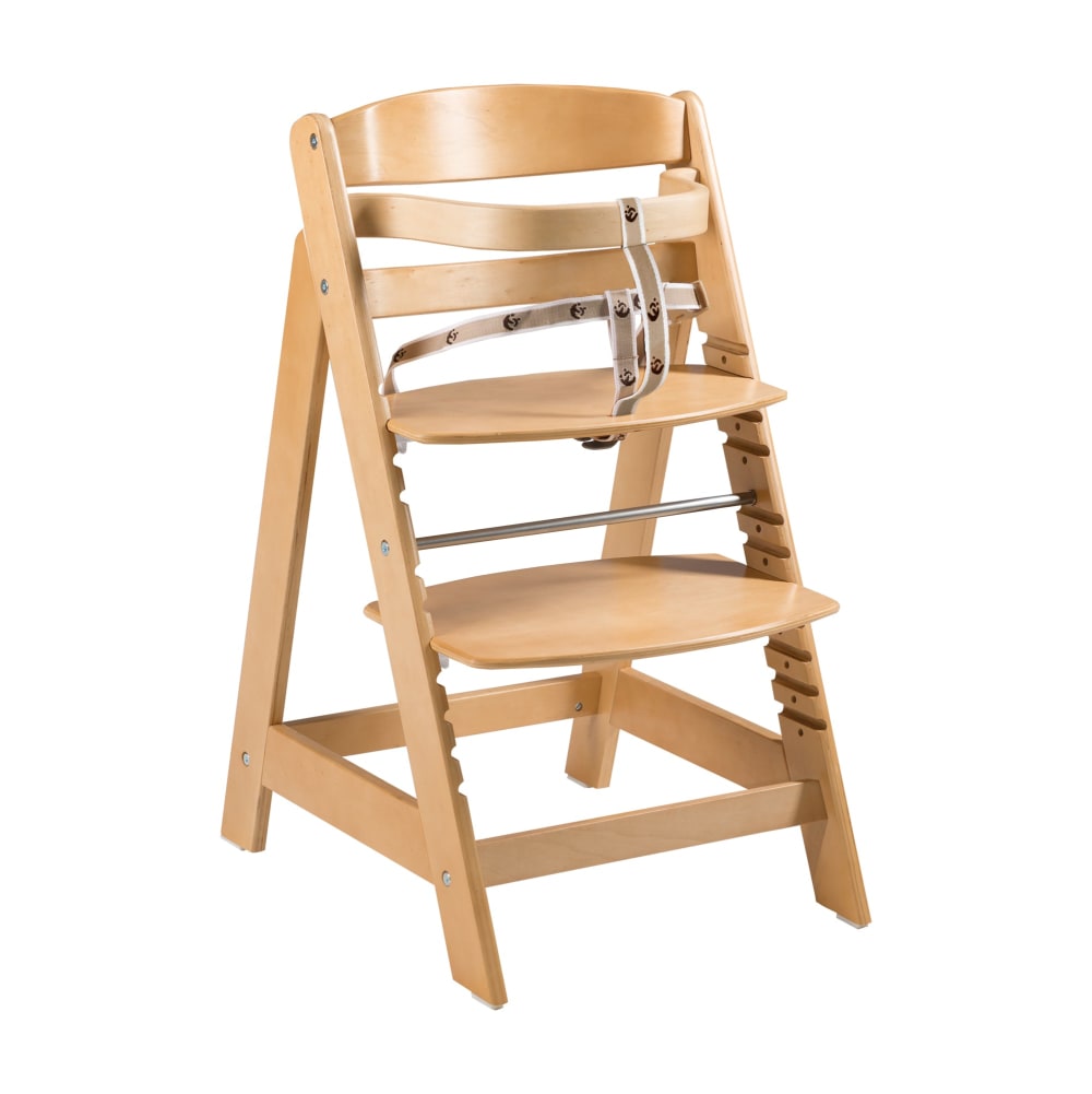 Chaise haute bébé évolutive en bois naturel