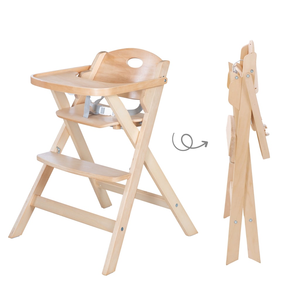 roba Klappbarer Hochstuhl, Natur/Weiß style modern BRAUN SPANPLATTE Baby