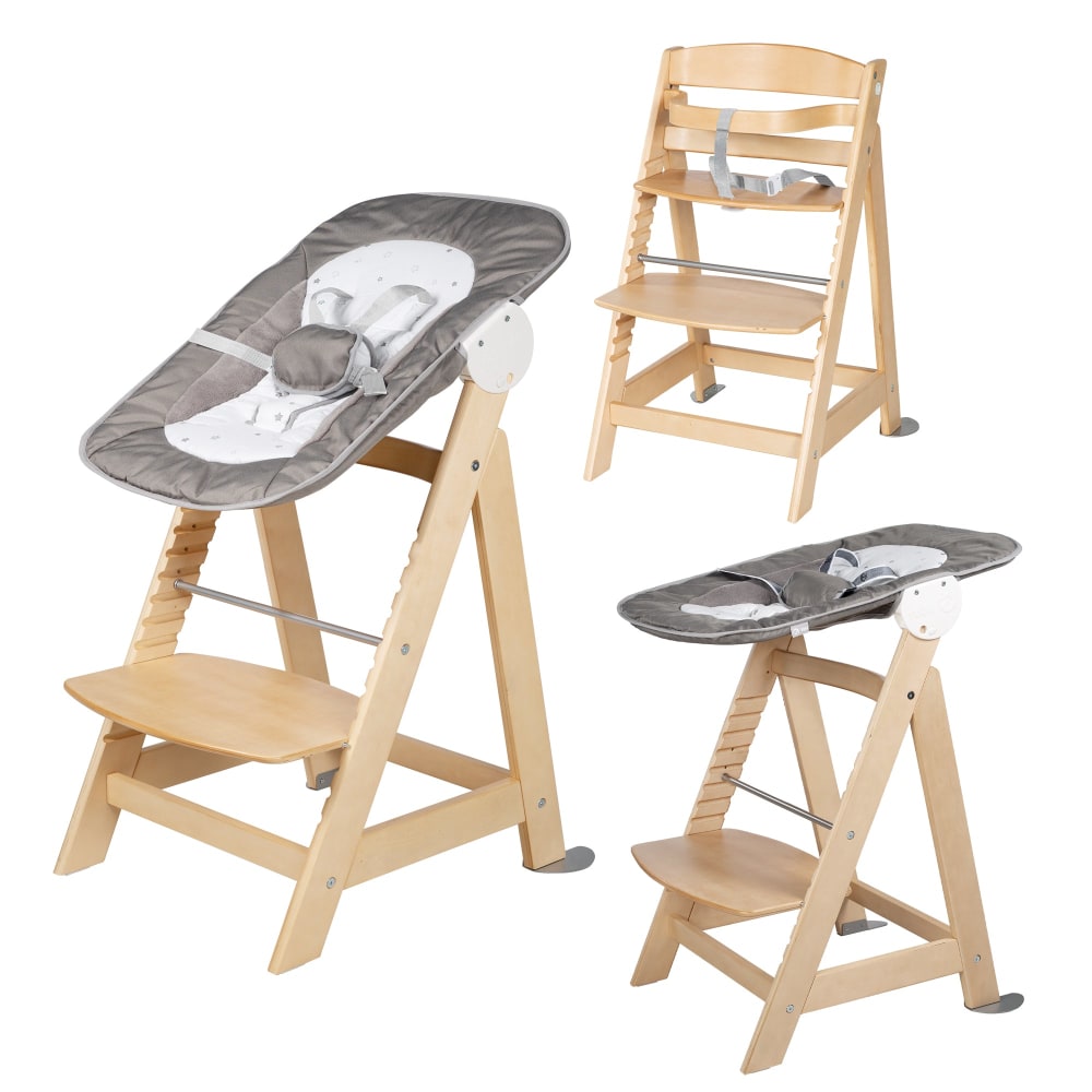 roba Kinderhochstuhl natur mit Liegeaufsatz style modern BRAUN SPANPLATTE Baby