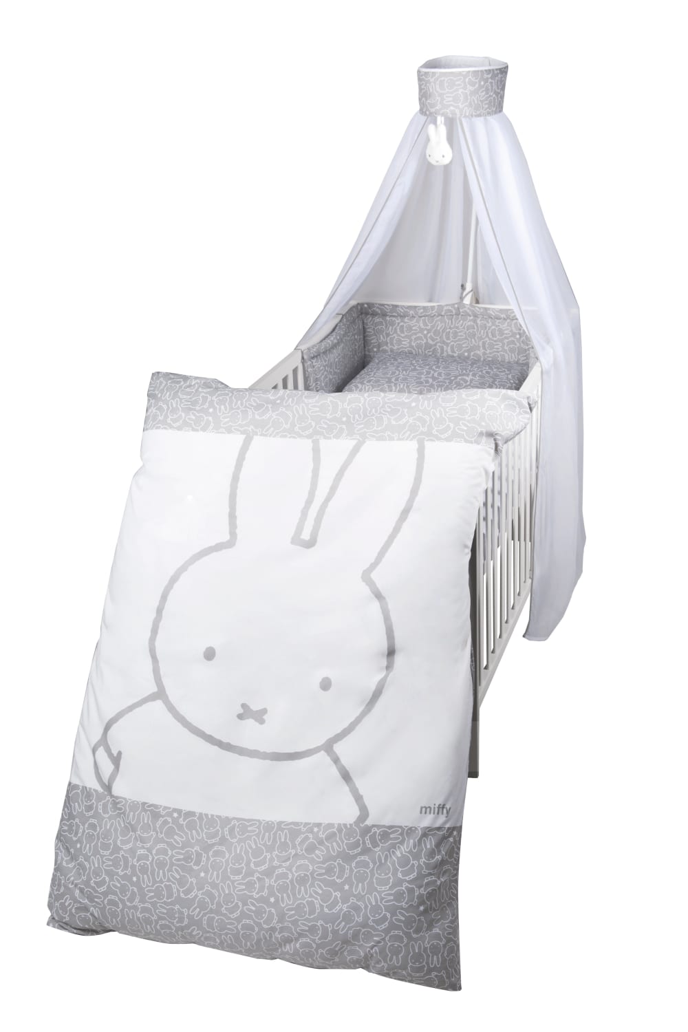 roba Kinderbettwäsche 100 x 135 / 40 x 60 cm, Nestchen, Himmel, Grau GRAU BAUMWOLLE Baby