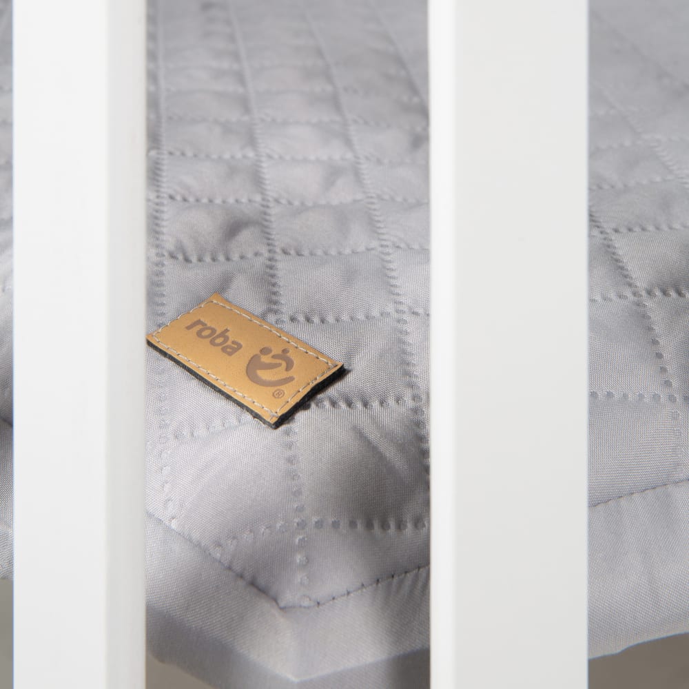 Parc bébé 75x100 réglable en bois blanc avec tapis gris (roba) - Image 3
