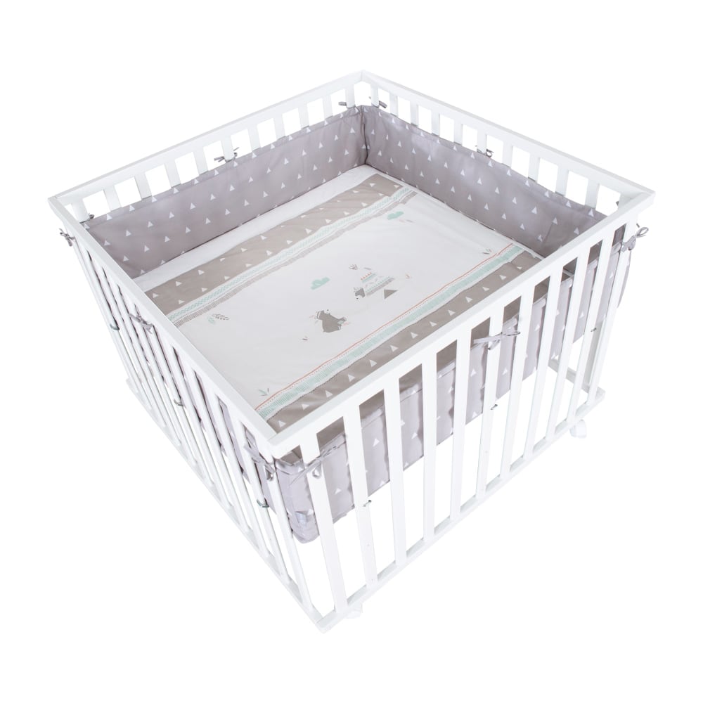 roba Laufgitter 100x100 cm, höhenverstellbar, Bremsrollen, Weiß style modern WEISS SPANPLATTE Baby