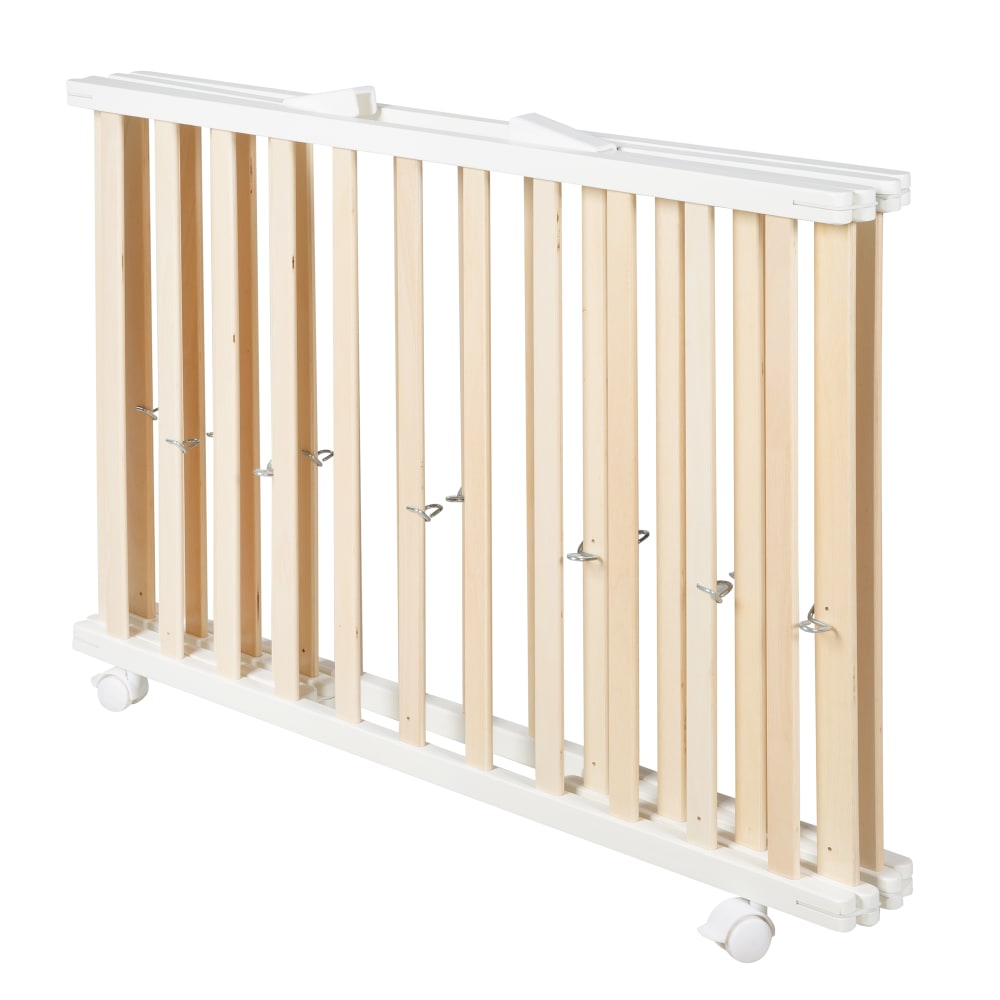 Parc pliant 75x100 réglable avec roulettes en bois bicolore