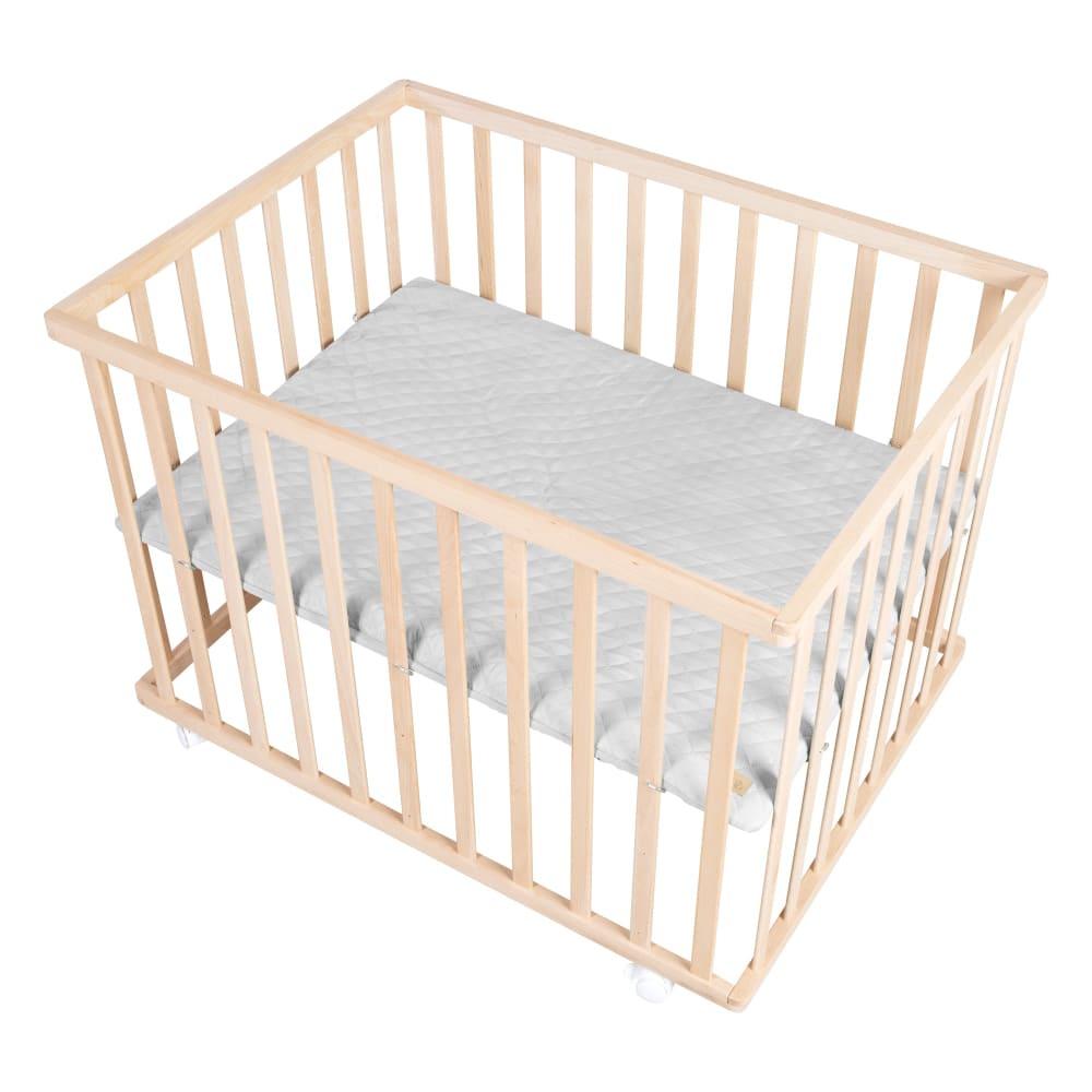 roba Laufgitter 75x100 cm, höhenverstellbar, Bremsrollen, Natur style modern BRAUN SPANPLATTE Baby