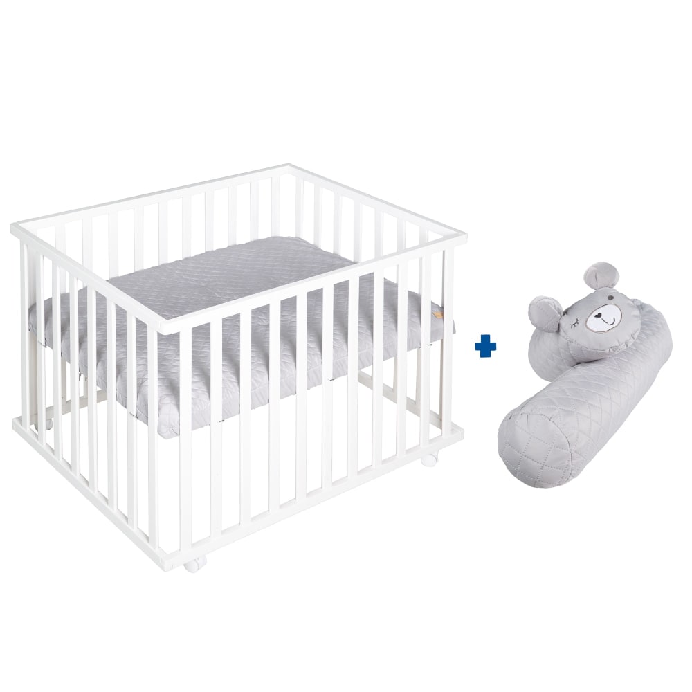 roba Laufgitter 75x100 cm, höhenverstellbar, Bettschlange, Weiß style modern WEISS SPANPLATTE Baby