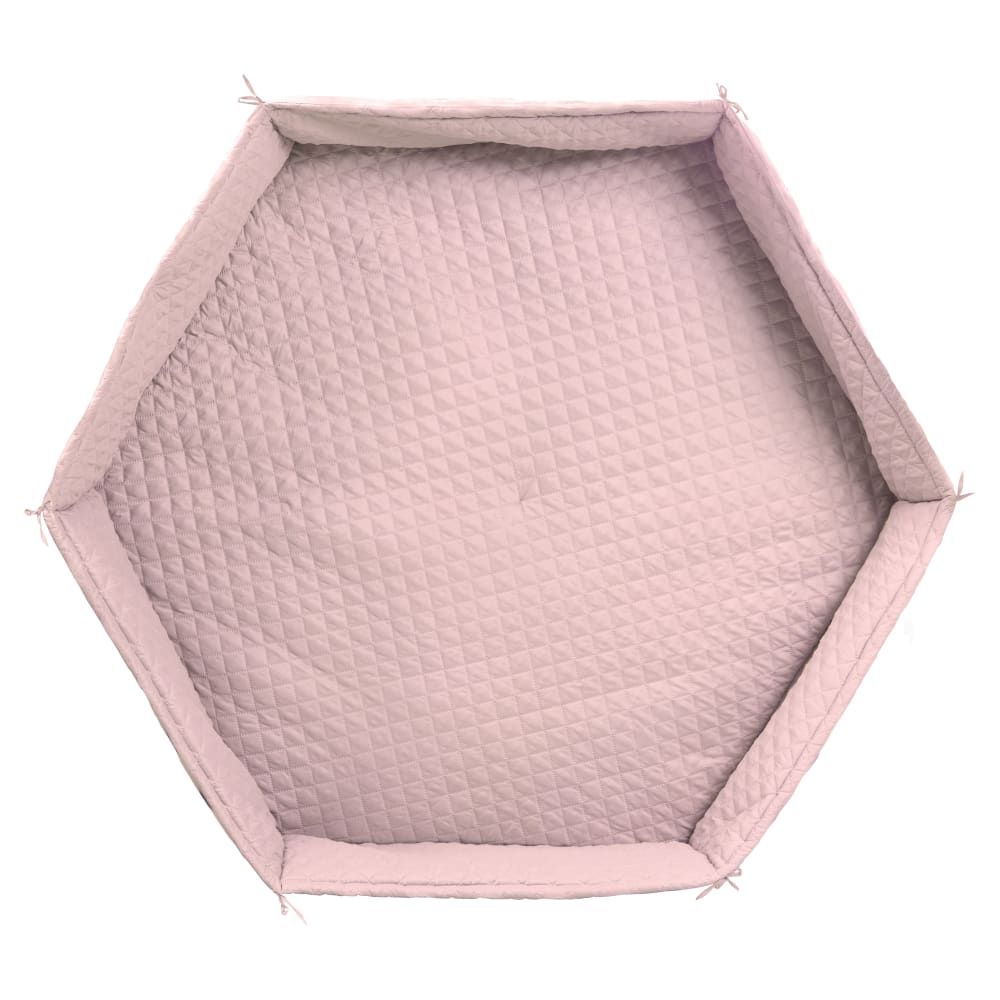 Tapis de parc hexagonal hydrofuge 114 cm en polyester rose