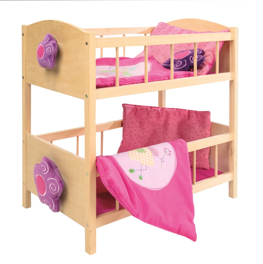 roba Puppenetagenbett inkl. textiler Ausstattung, Holz Natur BRAUN SPANPLATTE Kinder