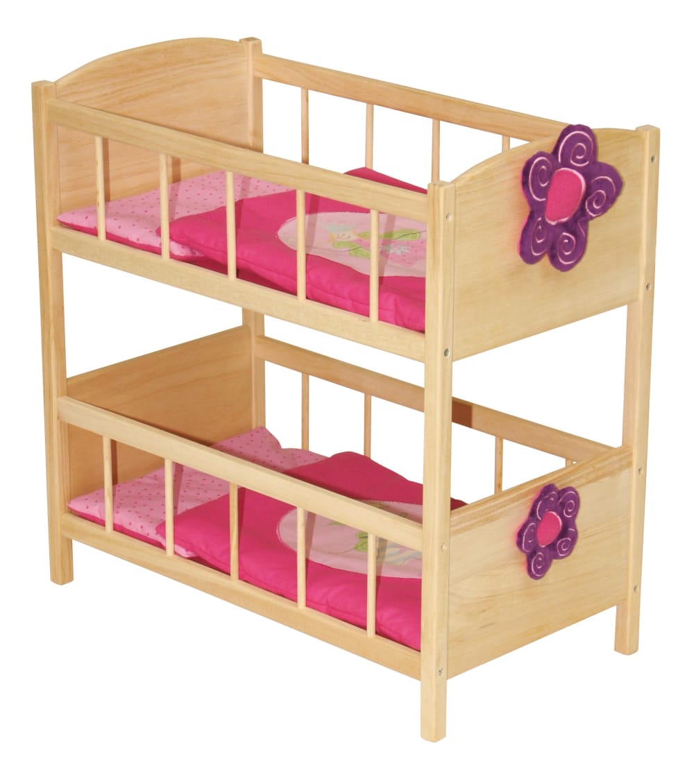 Puppenetagenbett inkl. textiler Ausstattung, Holz Natur - Maisons