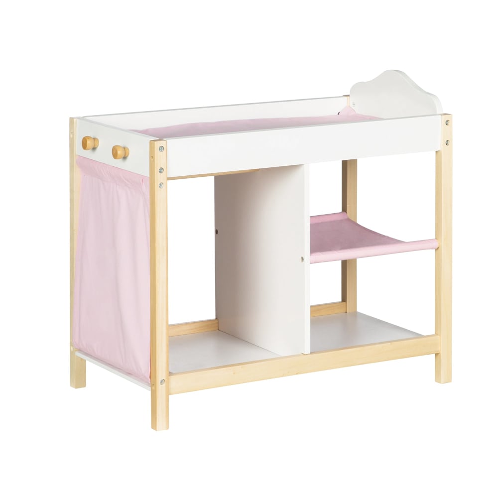 roba Puppenkommode/Bett inkl. textiler Ausstattung, Weiß/Rosa WEISS SPANPLATTE Kinder