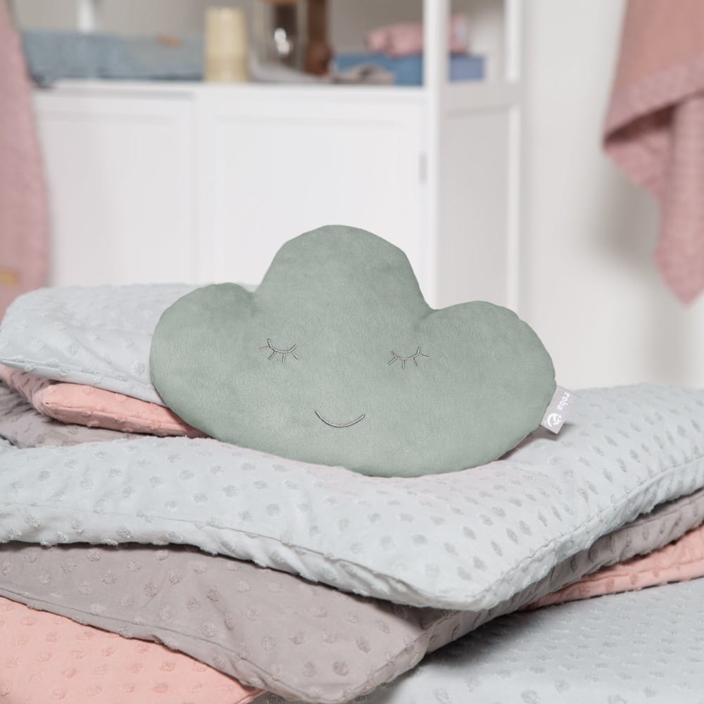 Coussin nuage pour enfant en peluche douce et coton vert - Maisons du Monde