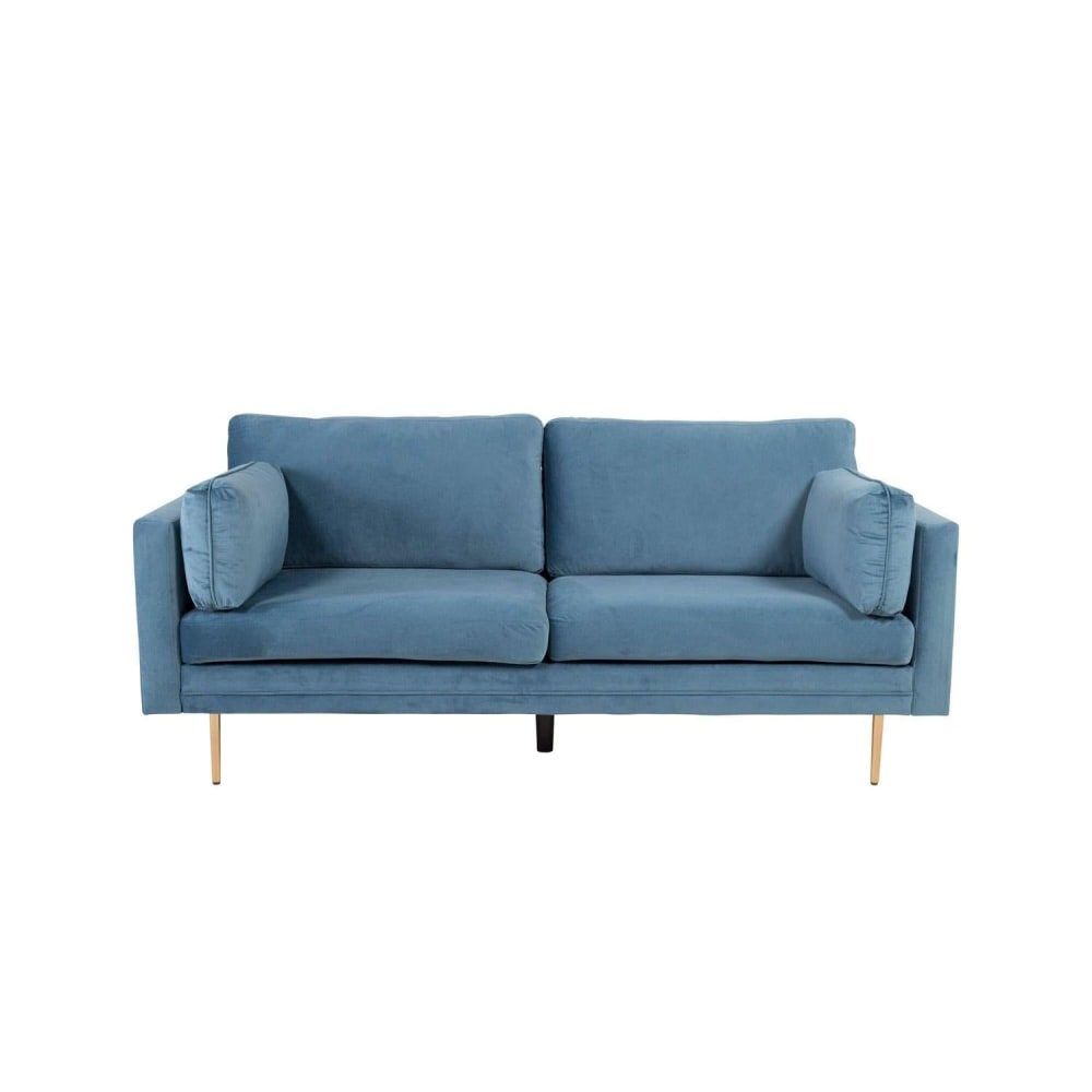 Venture Home 3-Sitzer Sofa aus Samt, Blau Blau Stoff