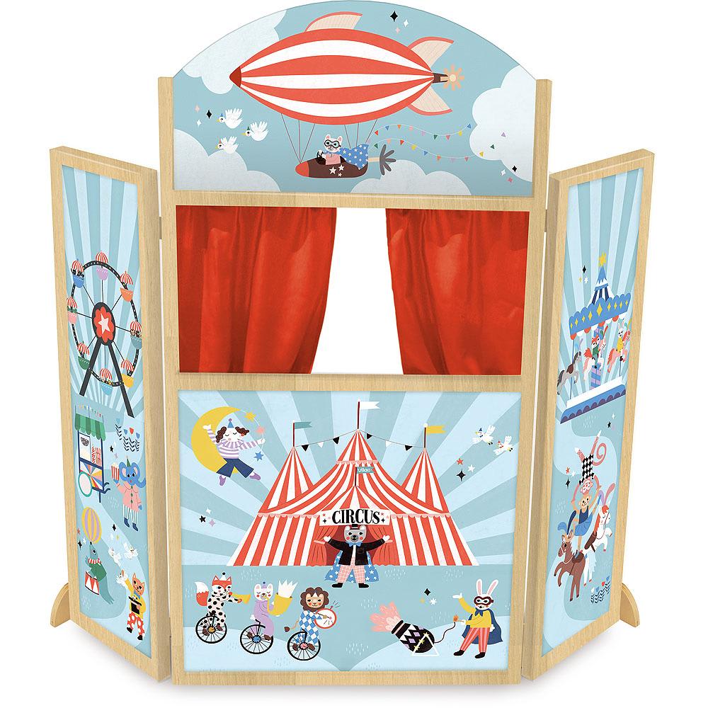 Vilac Théâtre en bois circus 115 x 110 cm Bleu Bois - 110x115x5cm