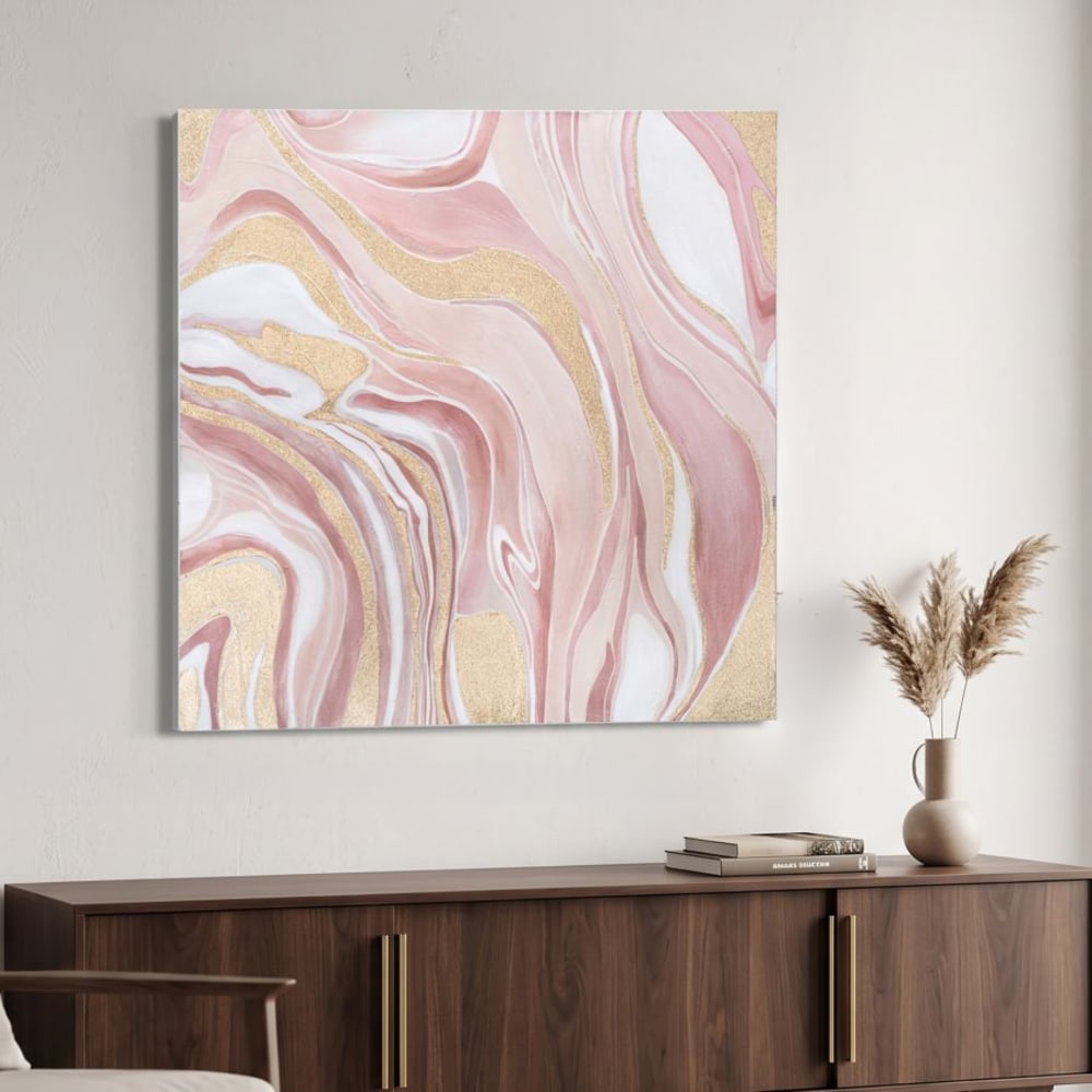 Dipinto su tela multicolore astratto cm 80x2,8x80 - Modello Contemporaneo - Multicolore - LEGNO