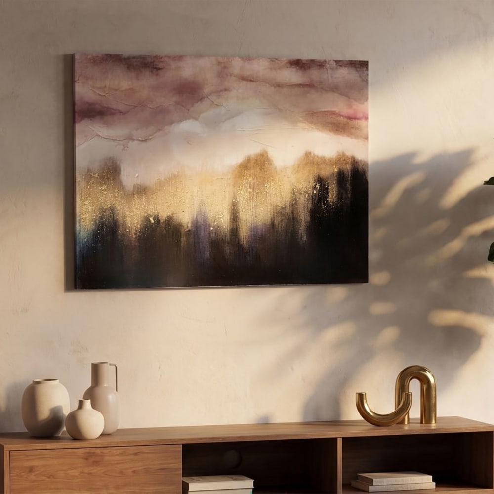 Dipinto su tela multicolore astratto cm 80x2,7x60 - Modello Contemporaneo - Multicolore - LEGNO