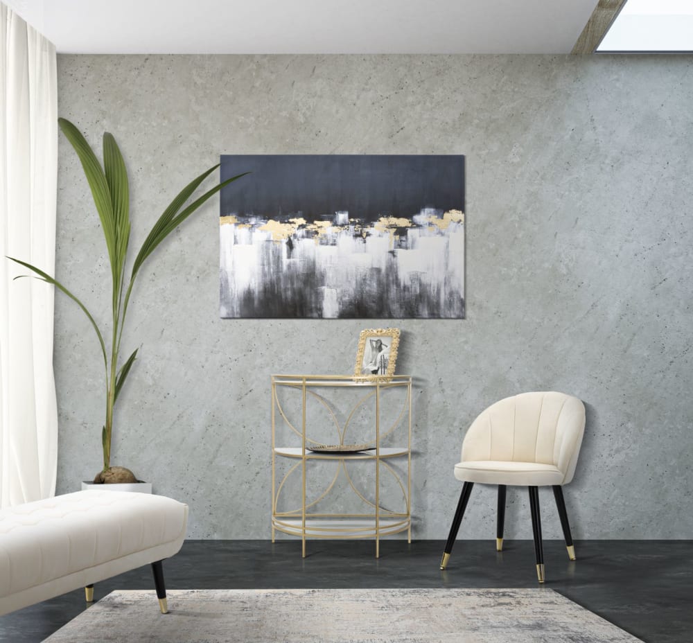 Abstrakter, mehrfarbiger Leinwanddruck 80x3x120 cm - Maisons Du