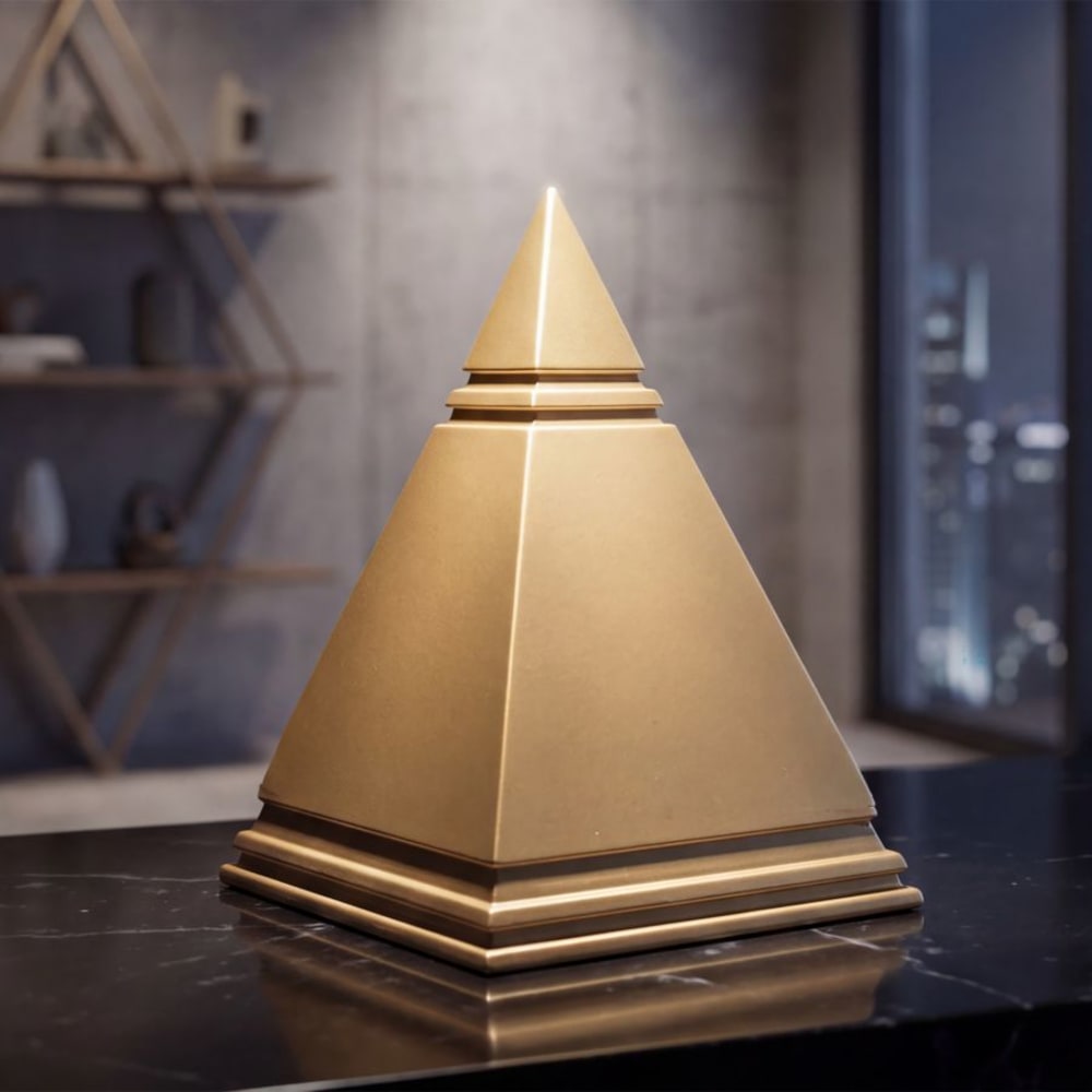 Piramide in metallo dorata cm 11,5x11,5x15,5 - Modello Classico chic - Dorato - Resina