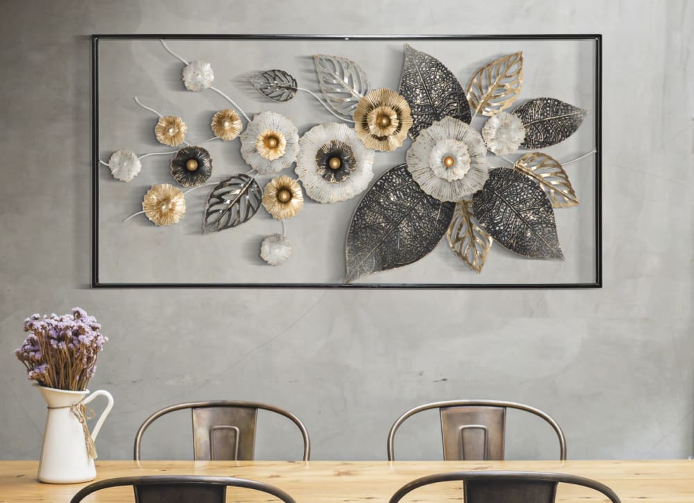 Pannello decorativo 3d in metallo multicolore cm 120x7x59 - Mauro