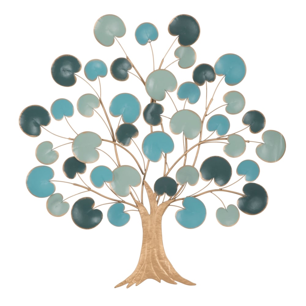 Pannello decorativo 3d in metallo multicolore con albero cm 89x2,5x90 - Modello Classico chic - Metallo
