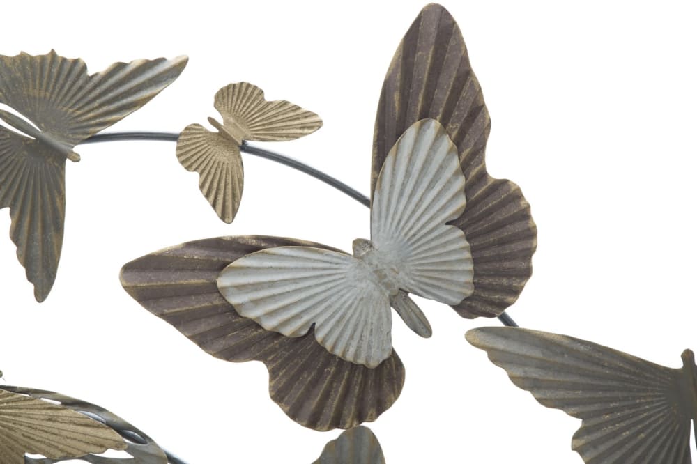 Pannello decorativo 3d in metallo multicolore con farfalle cm