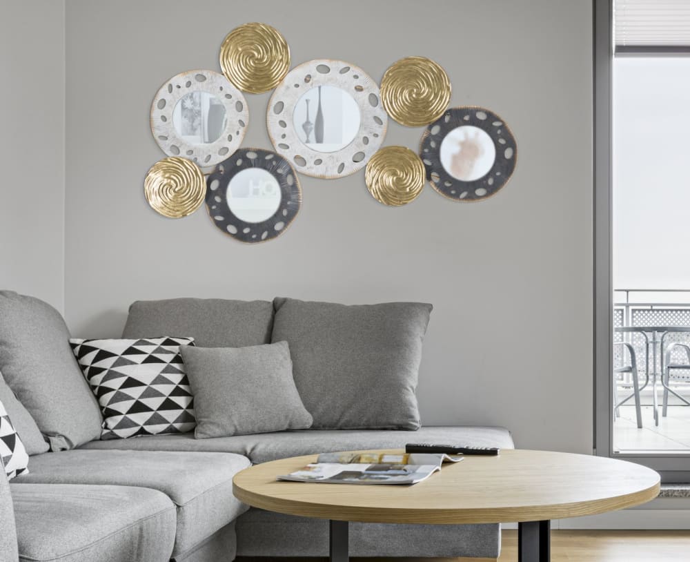Pannello decorativo 3d in metallo multicolore cm 91x4,5x54,5 -
