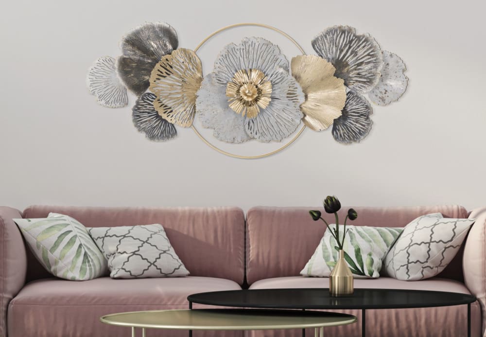 Pannello decorativo 3d in metallo multicolore cm 130,8x8x55,9 -