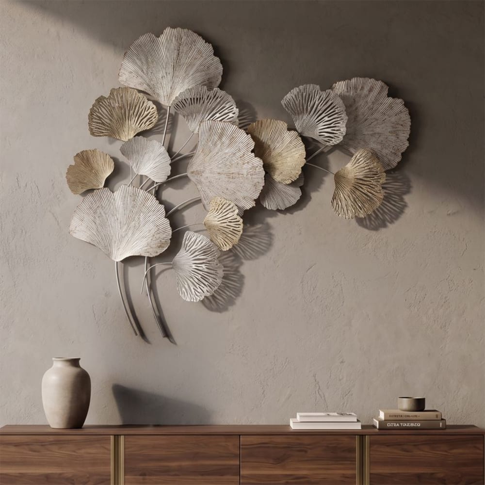 Pannello decorativo 3d in metallo argentato e dorato cm 85,5x10x113 - Modello Classico chic - Metallo