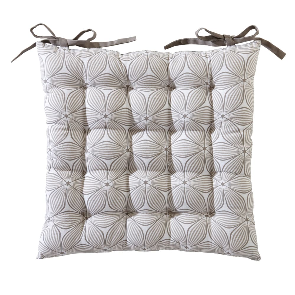 Galette en coton beige grège 40x40cm