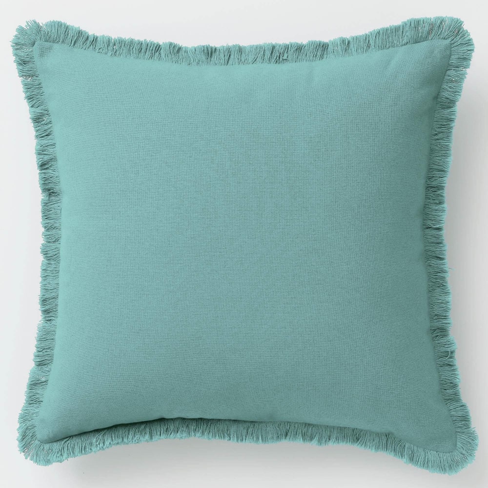 Coussin en coton vert eucalyptus 40x40cm