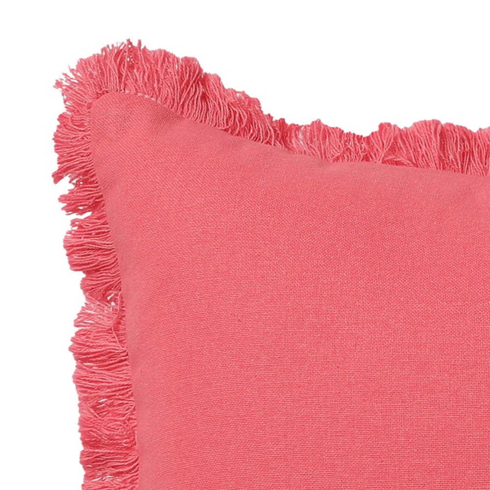 Coussin en coton orange corail 40x40cm — vue 4
