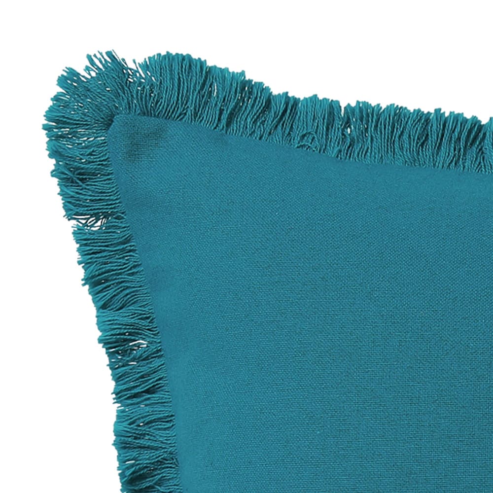 Coussin en coton bleu canard 40x40cm — vue 4