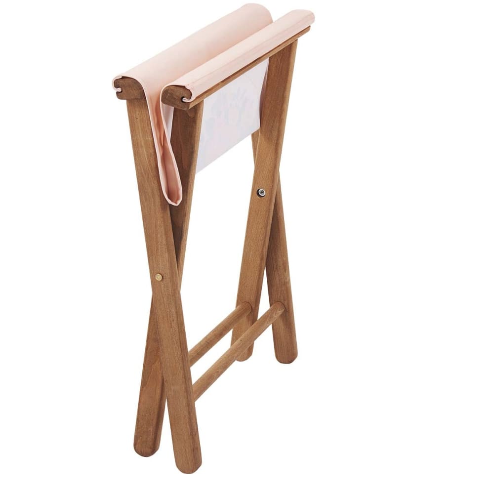 Sgabello pieghevole eucalipto tessuto outdoor stampa floreale