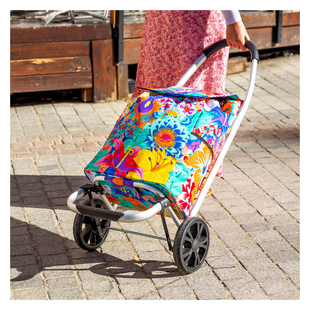 Chariot de courses bleu polyester 0 x 22 x 53 cm - Maisons du Monde